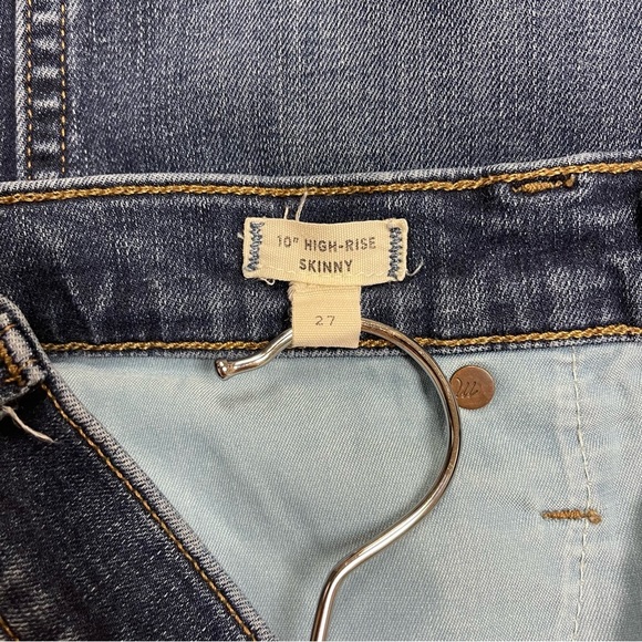 Madewell Jeans Women’s Size 27 Dark Blue Wash 10” High-Rise Skinny Denim Stretch - Picture 8 of 10